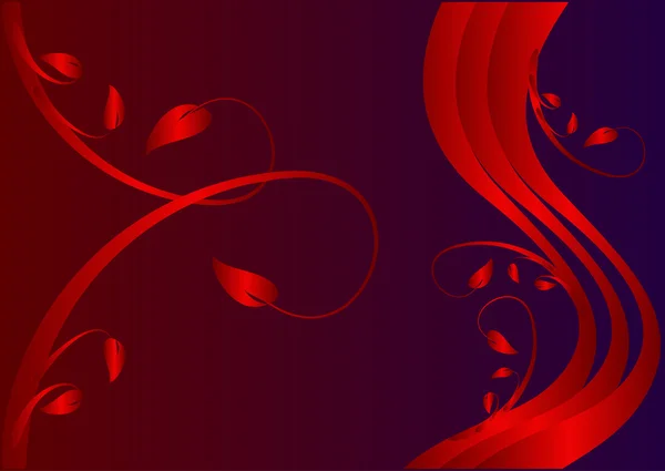 Un fond vectoriel floral rouge — Image vectorielle