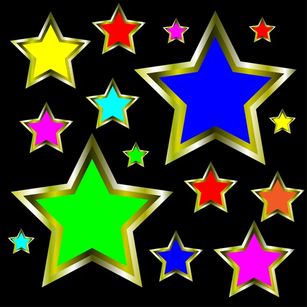 Gold Stars พื้นหลังอักษร — ภาพเวกเตอร์สต็อก