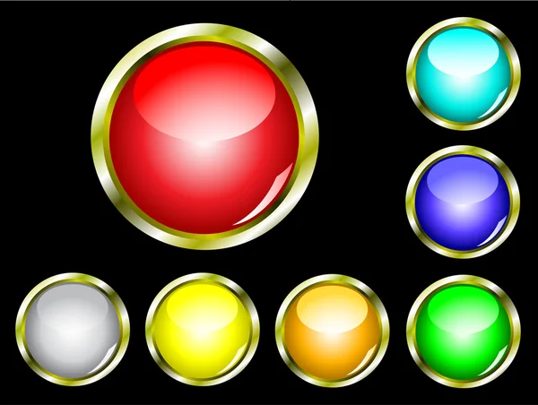 Un ensemble de boutons web brillants — Image vectorielle