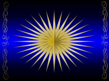 A blue and gold vector star background clipart