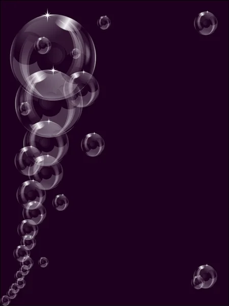 Una serie de burbujas transparentes — Vector de stock