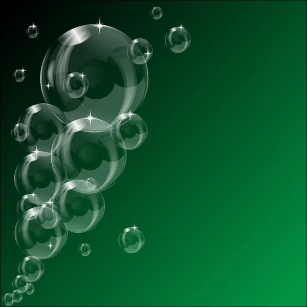 Una ilustración de burbujas transparentes verdes — Archivo Imágenes Vectoriales