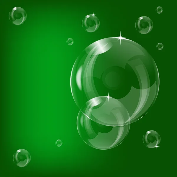 Une illustration de bulles transparentes vertes — Image vectorielle