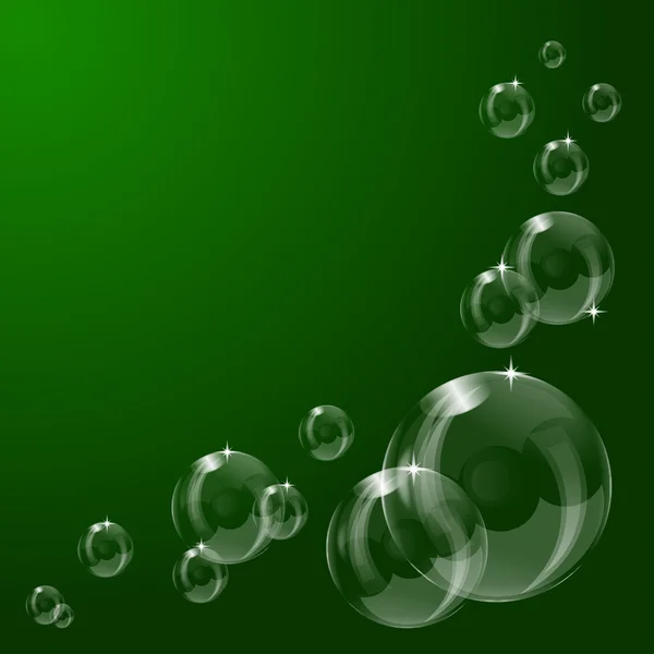 Une illustration de bulles transparentes vertes — Image vectorielle