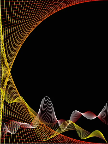 Une vague rouge et jaune — Image vectorielle