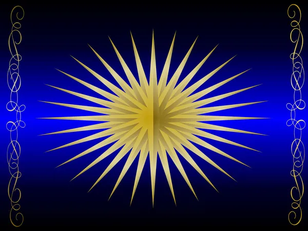 青および金のベクトルの 4 つ星背景 — ストックベクタ