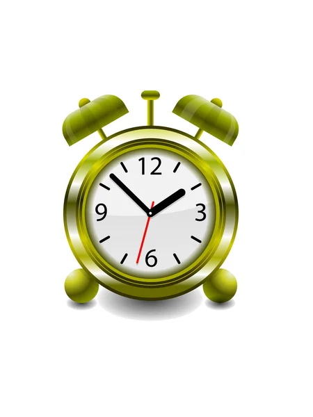 Ilustración de reloj despertador retro de oro — Vector de stock