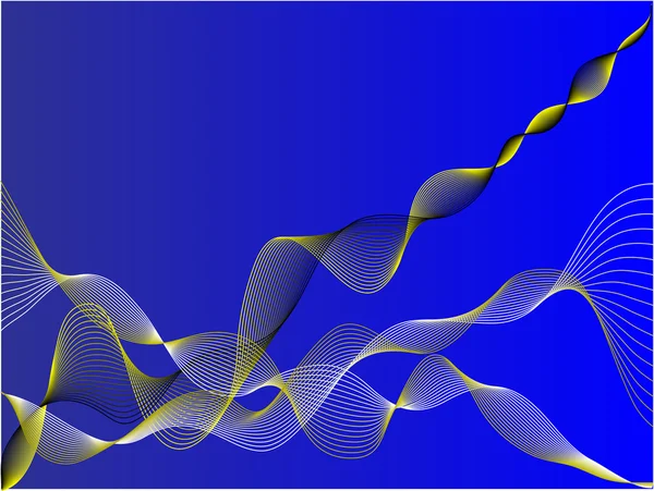 Un astratto modello vettoriale d'onda blu e giallo — Vettoriale Stock