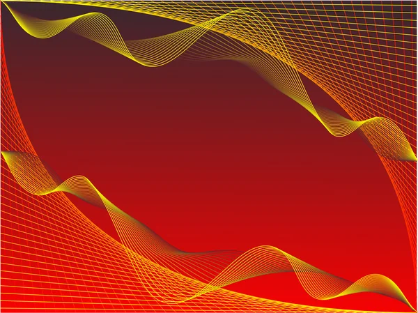 红色和黄色的波浪背景 — 图库矢量图片