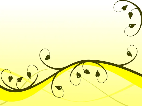 Amarelo abstrato Floral fundo ilustração — Vetor de Stock