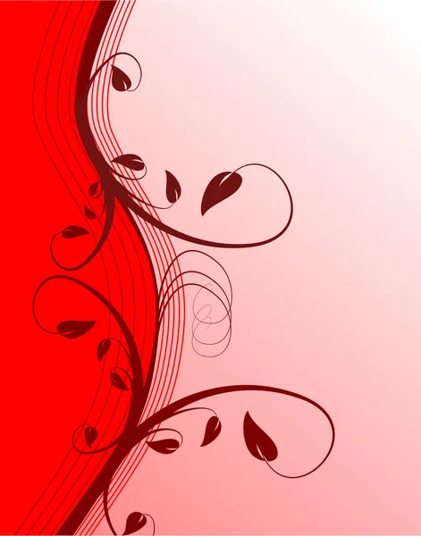 Un fond floral rouge abstrait — Image vectorielle
