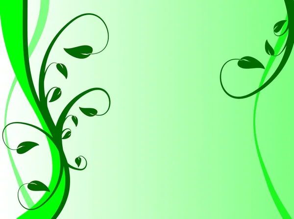緑の花の背景イラスト — ストックベクタ