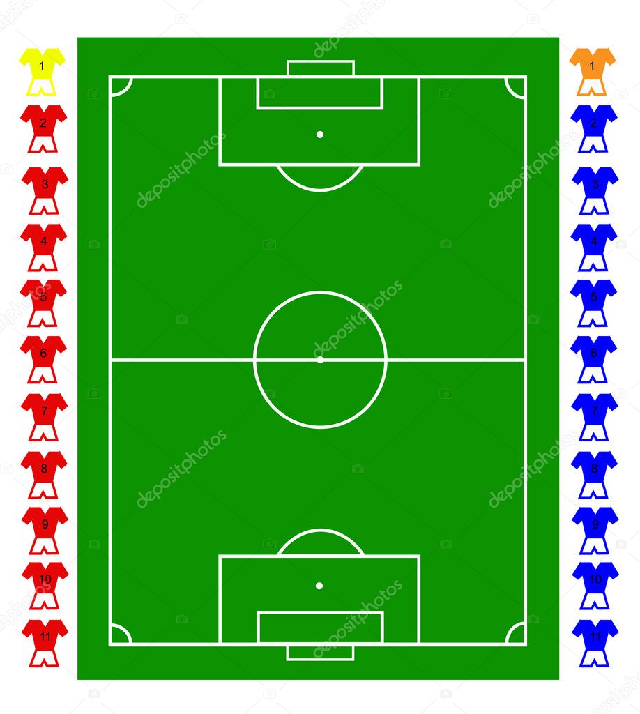 A football, soccer pitch tactical vector