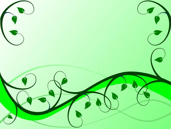 緑の抽象的な花の背景 — ストックベクタ