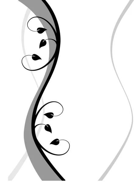 Ein schwarz-weißer abstrakter floraler Hintergrund — Stockvektor
