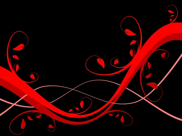 抽象红色 sytylized 花卉背景 — 图库矢量图片