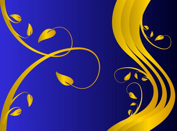 正式な青および金の花の背景 — ストックベクタ