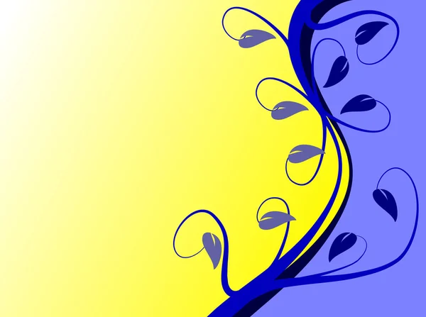 Un fond floral bleu et jaune — Image vectorielle