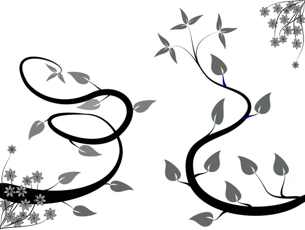 Černé a bílé pozadí abstraktní květinové — Stockový vektor