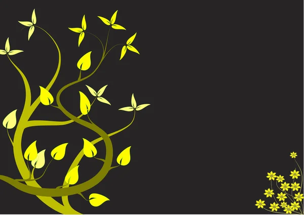 抽象的な黄色花柄デザイン — ストックベクタ