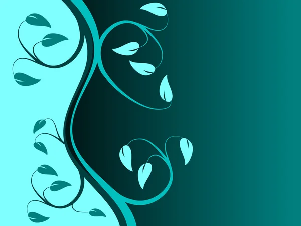 抽象的青色花卉背景 — 图库矢量图片