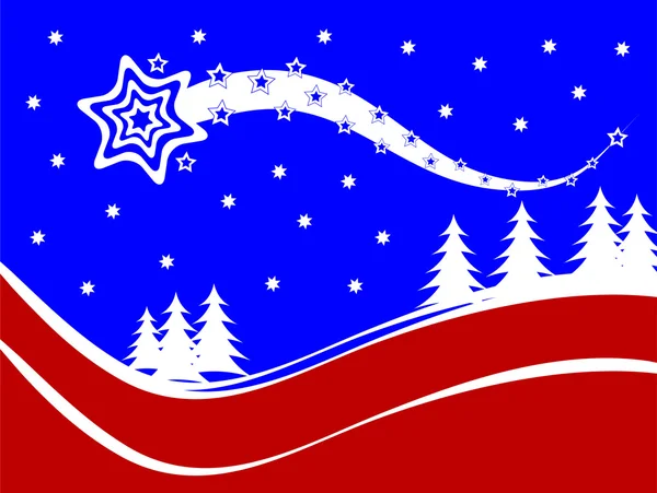 Een rode en blauwe Kerstmis achtergrond vectorillustratie — Stockvector