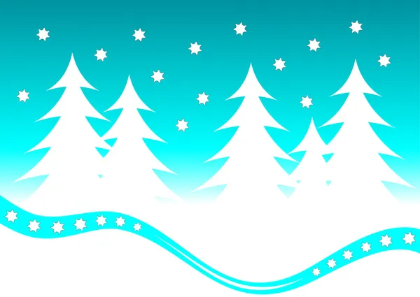 Abstract Christmas Winter Scene — Stock Vector