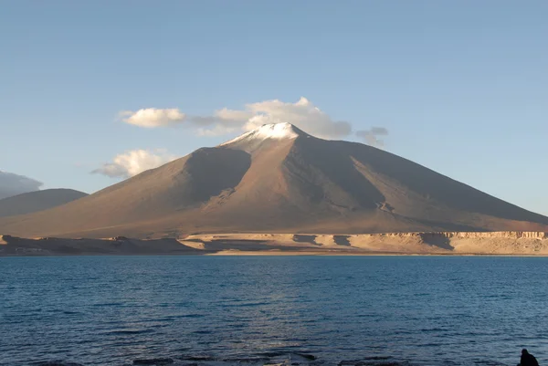 Volcano Licancabur at Laguna verde — Stock Photo, Image