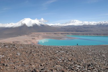 Laguna verde in Atacama desert clipart