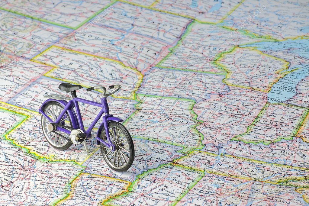 Bicycle on USA map — Stock Photo © rudyumans 3795793