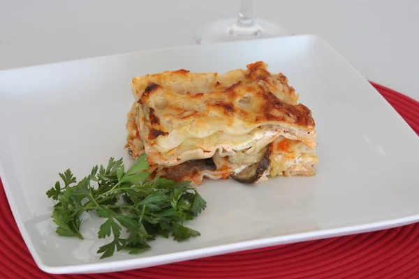 Vegetarisk lasagne – stockfoto