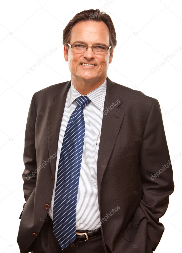 Businessman Smiling in Suit Isolated