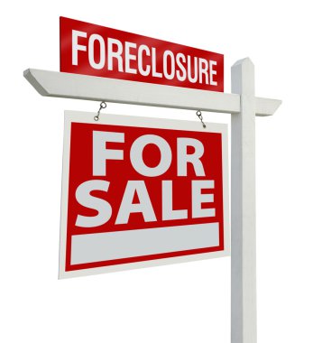 Foreclosure Real Estate Sign Isolated clipart