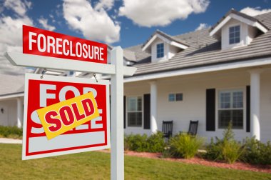 Sold Foreclosure Real Estate Sign, Home clipart