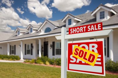 Sold Short Sale Real Estate Sign, House clipart