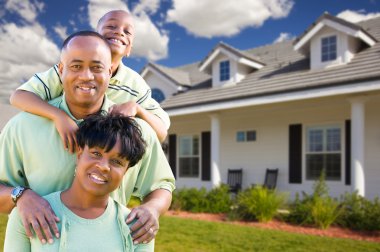 Attractive African American Family's New Home clipart