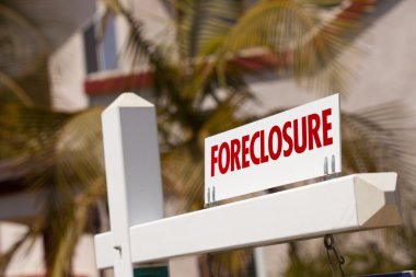 Close-up Foreclosure Real Estate Sign clipart