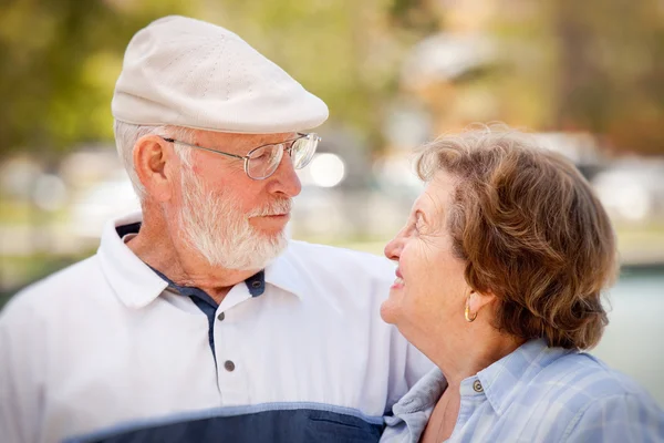 Happy Senior Couple Enjoying Each Other — Stock Photo, Image