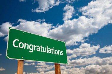 Congratulations Green Road Sign clipart