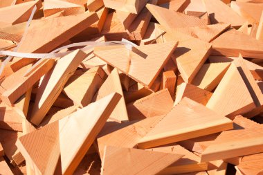 Pile of Building Lumber Scraps at Construction S clipart