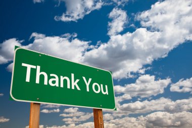 Thank You Green Road Sign with Copy Room clipart