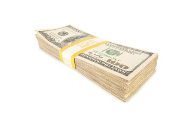 Stack of Ten Thousand Dollars Isolated clipart