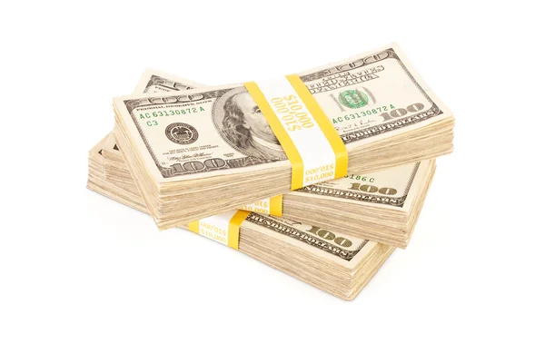 Stacks of Ten Thousand Dollar Cash — Stock Photo, Image