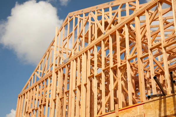 Abstract of New Home Construction Site Framing. — Stock Photo, Image