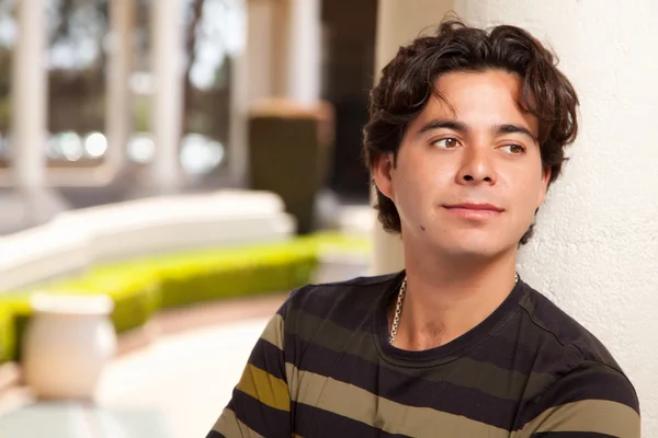 stock image Handsome Hispanic Young Adult Man Portrait Outdoors.