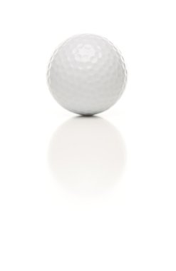 Single White Golf Ball Isolated on a White Background.