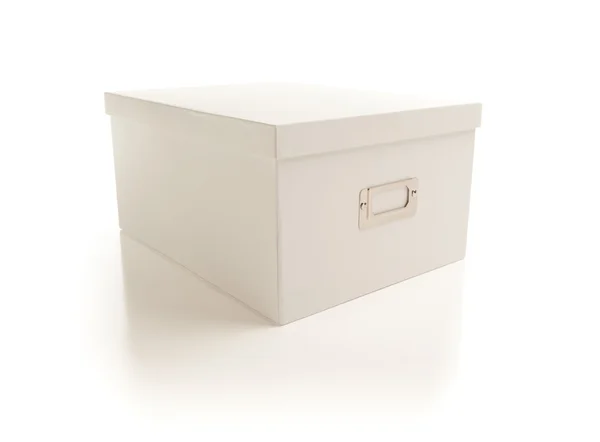 Біла коробка файлів ізольована на тлі — стокове фото