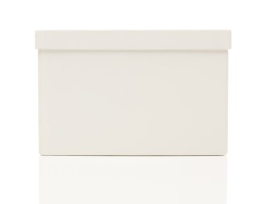 Blank White Box with Lid on White clipart