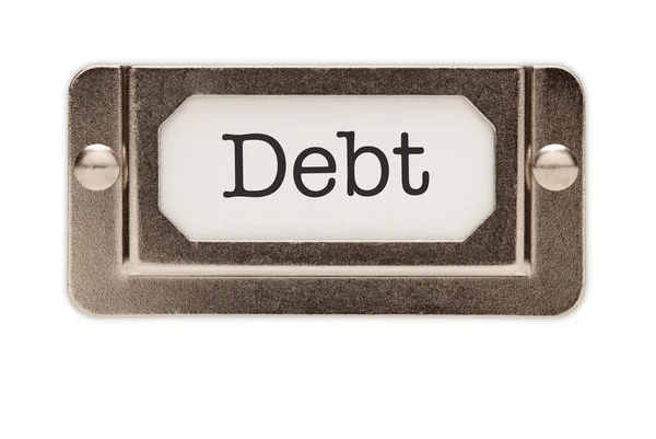 Etiqueta da gaveta do arquivo da dívida — Fotografia de Stock