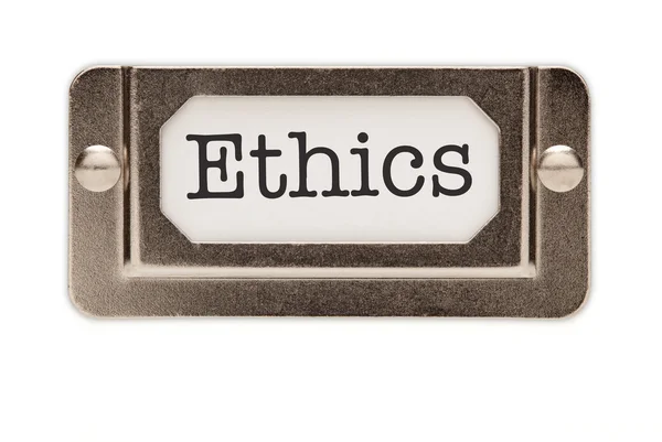 Etiqueta da gaveta do arquivo de ética — Fotografia de Stock